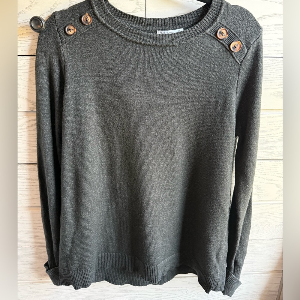 Pink Clover Charcoal Knit Top